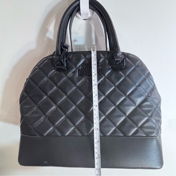 STEVE MADDEN Bowler Quilted Bag Top Handle and Crossbody Strap Vegan Leather - Picture 4 of 14